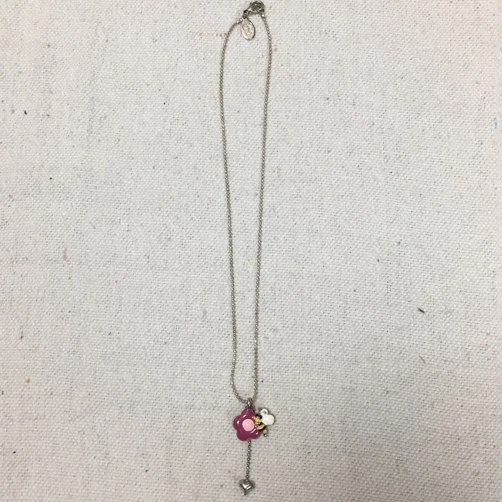 Cookie Lee Silver necklace Bee Flower Heart
